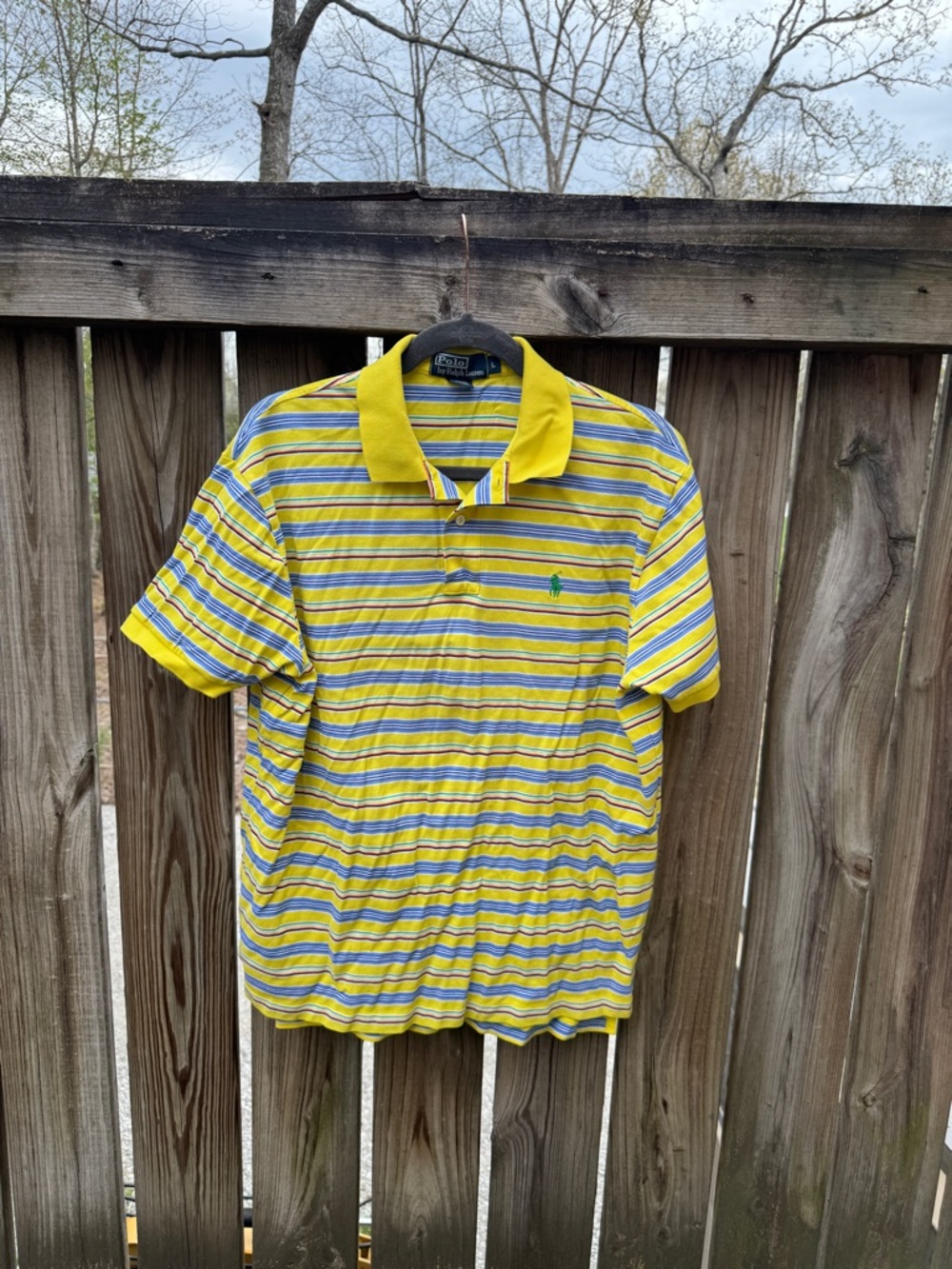Polo by Ralph Lauren Yellow, Blue & White Striped Polo Shirt